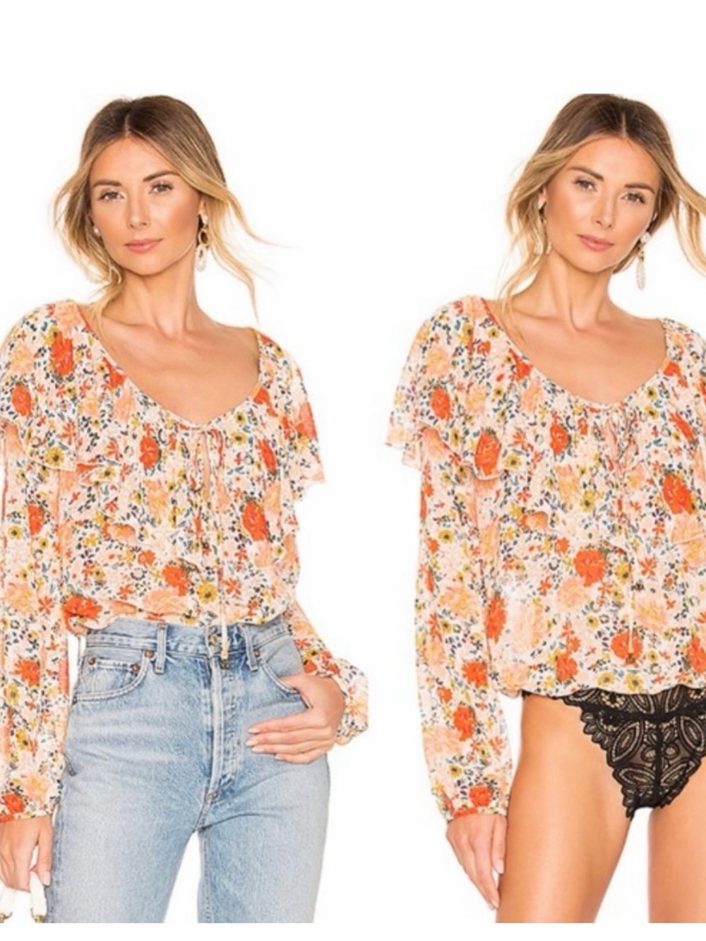 Free People Intimately Say it to me  bodysuit in Ivory combo